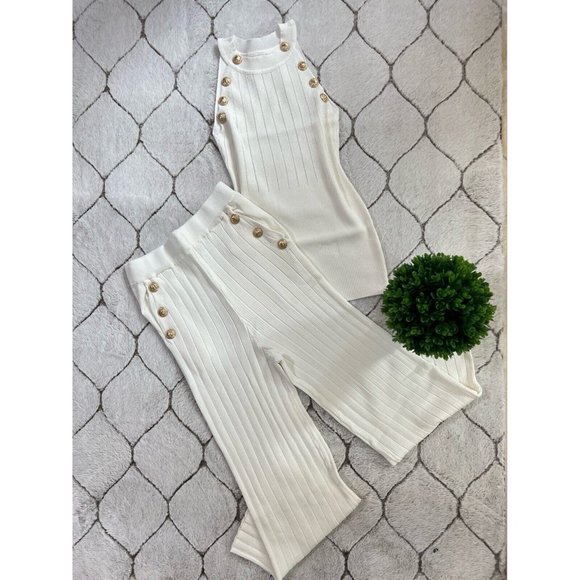 DAIMARAN Pants - DAIMARAN Rome Women's Matching Set 2 Pieces Tank Top + Pants White M